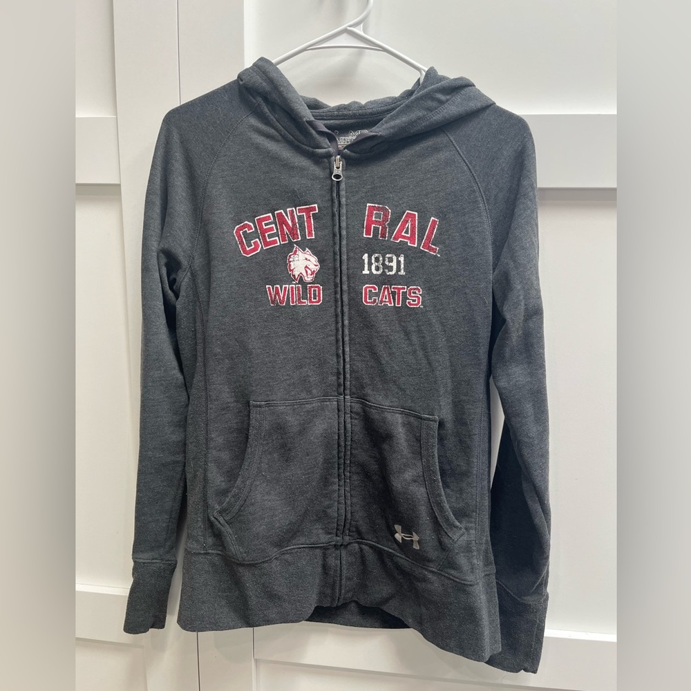 Central Washington University (CWU) Wild Cats Gray Under Armour Hoodie Size Med